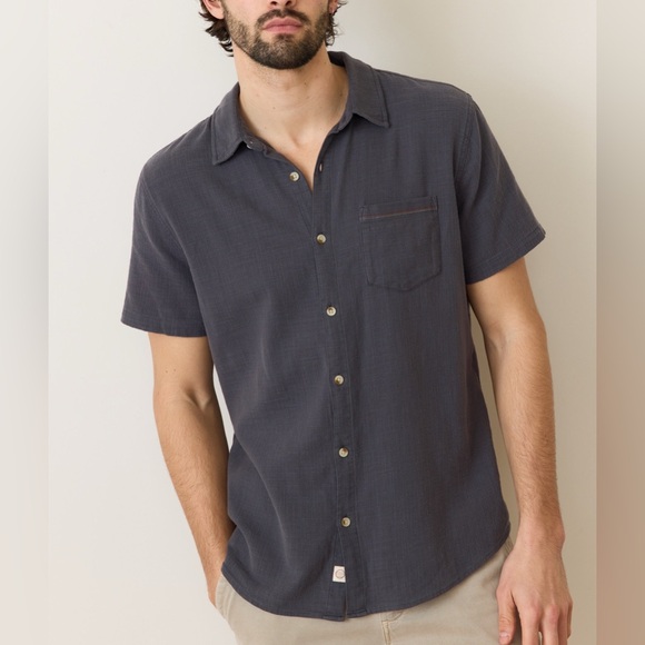 Marine Layer Other - Marine Layer Stretch Salvage Chambray Blue Button Down Shirt Sz L